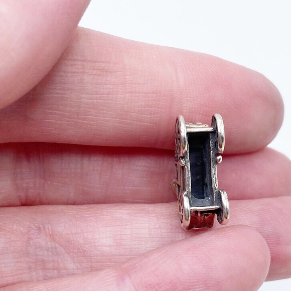 Vintage Stage Coach Sterling Silver Charm Pendant Historic Transportation 3.8g - Picture 6 of 8